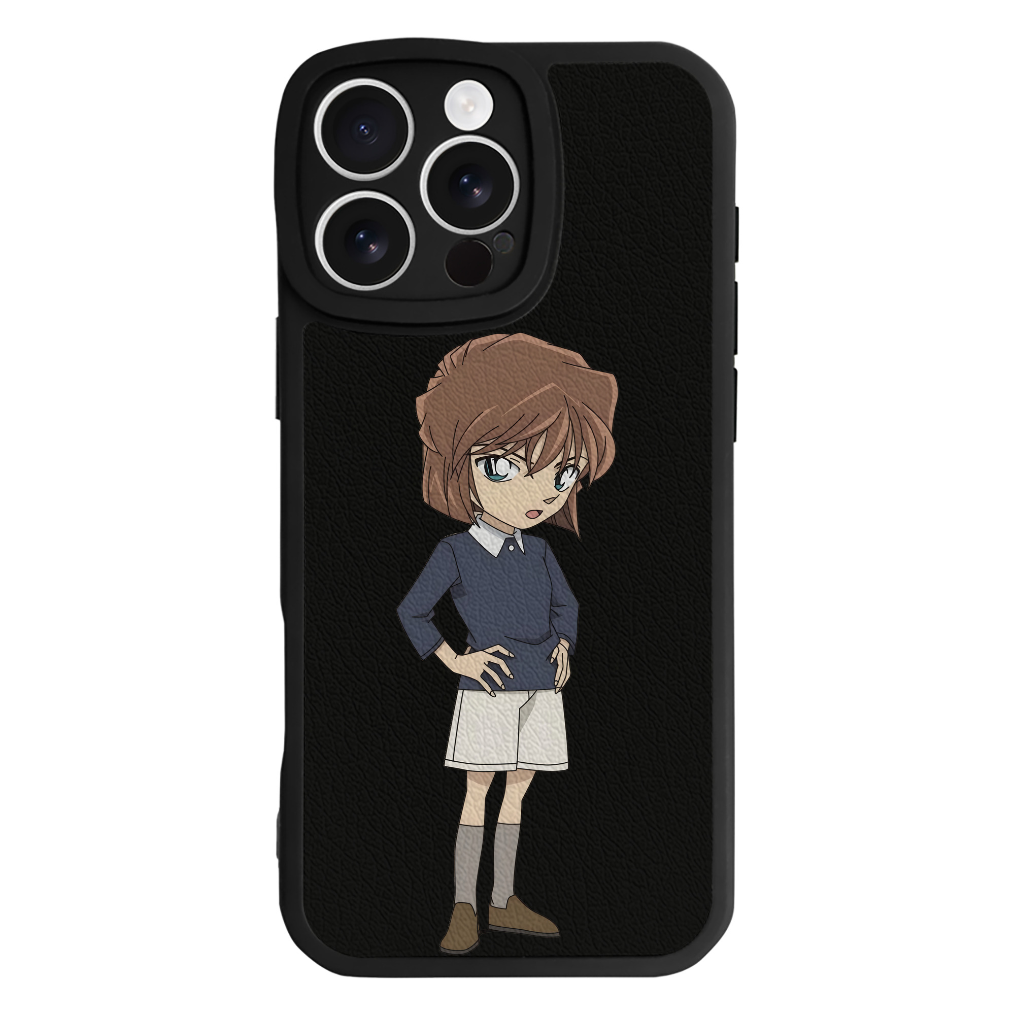 （画像用） 名探偵コナン 灰原 哀 はいばら あい Detective Conan Anita Hailey、Vi Graythorn Haibara Ai 【iPhone 16シリーズ対応】シリコンスマホケース（レザー調） 材質：シリコン